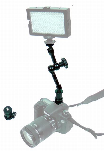 19 cm lange flexibele arm, om uw cameralamp of flitser perfect te positioneren!