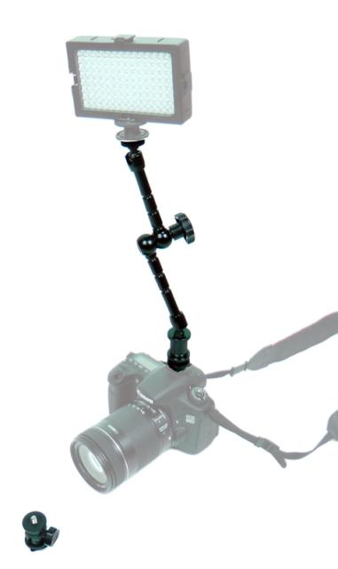 29 cm lange flexibele arm, om uw cameralamp of flitser perfect te positioneren!