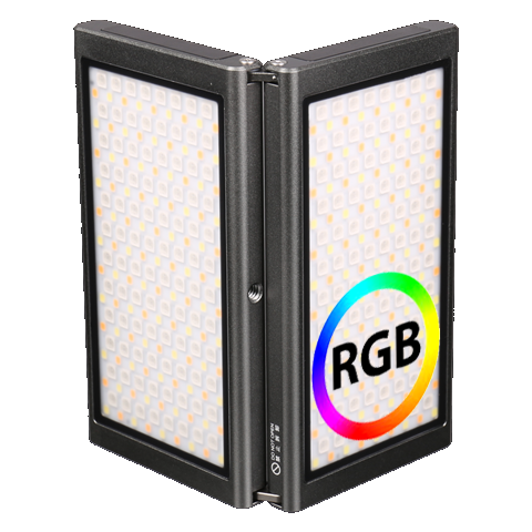 Veelzijdige LED-lamp met alle wittinten en RGB kleuren. Volledig instelbaar. Aansturing via smartphone. Inclusief o.a. voorgeprogrammeerde Rosco/Lee filter kleuren. Vermogen: 24W. Lichtopbrengst: 11.200 LUX op 0,3m