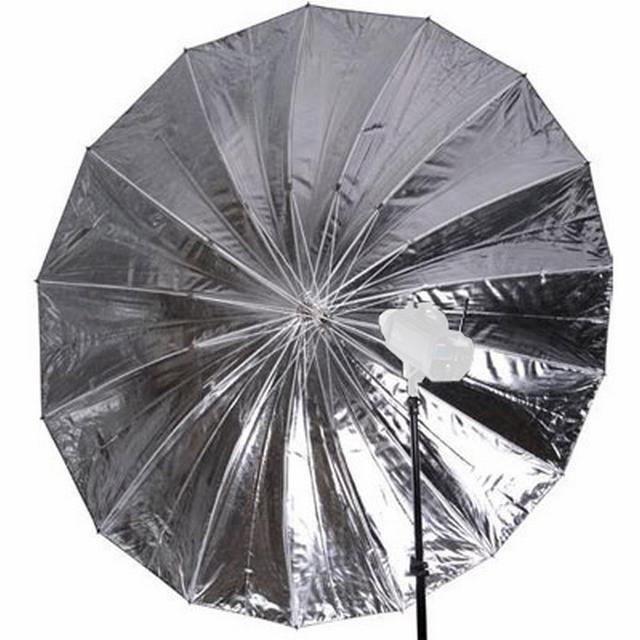 Extra grote flitsparaplu met zilver reflecterende binnenzijde