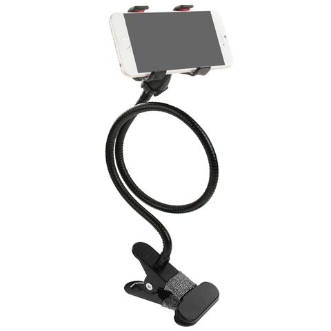 Universele houder voor smartphones. Met flexarm (54 cm lang) en klem.