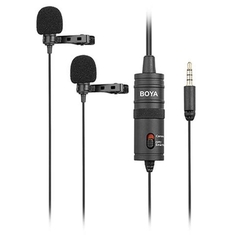 Boya Duo Lavalier Microfoon BY-M1DM voor Smartphone, DSLR, Camcorders en